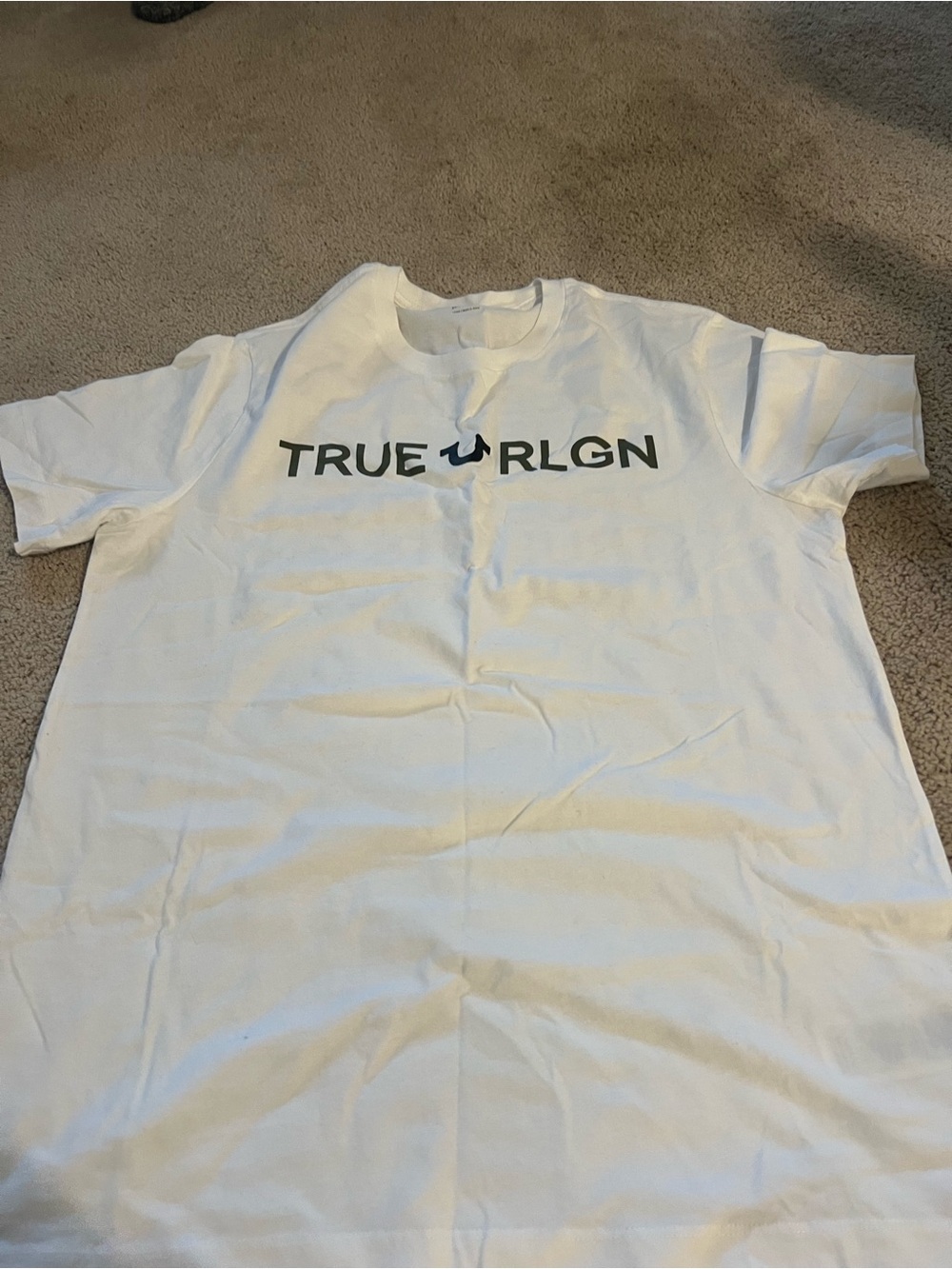 True Religion White Short Sleeve Logo Tee